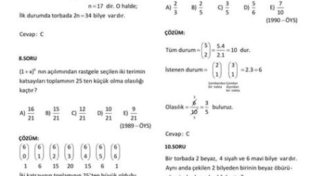 TYT Matematik Permütasyon ve Kombinasyon Soruları